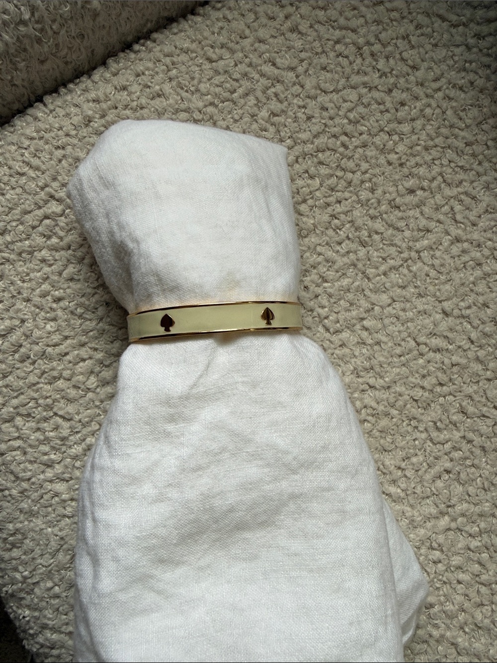 kate spade Gold-Tone Spade Accent Hinged Bangle